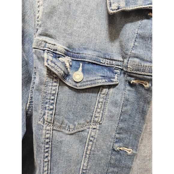 EUC! H&M & Denim Blue Jean Jacket w/ Light Distressing Size 170 / Girl 14+ - Picture 3 of 11